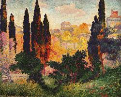 Henri Edmond Cross Cypress Trees at Cagnes china oil painting image